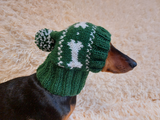 Pet Clothes Boned Hat with Pompom,Bone Dog Hat,Halloween Bonnet Hat for Dachshund Dog