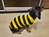 Bee knitted jumper for pets, bee sweater for dog, dachshund bee dog sweater