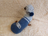 Blue denim knitted sweater for a dachshund or small dog, warm winter sweater for small dogs, dog clothes, sweater for small dogs dachshundknit