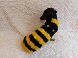 Bee knitted jumper for pets, bee sweater for dog, dachshund bee dog sweater dachshundknit