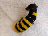 Bee knitted jumper for pets, bee sweater for dog, dachshund bee dog sweater dachshundknit