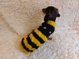Bee knitted jumper for pets, bee sweater for dog, dachshund bee dog sweater dachshundknit