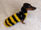 Bee knitted jumper for pets, bee sweater for dog, dachshund bee dog sweater dachshundknit
