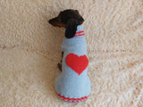 Festive Heart Pet Outfit Heart Jumper Dog Clothes Sweater Valentine's Day,Dog Lover Gift Knitted Sweater. dachshundknit