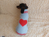 Festive Heart Pet Outfit Heart Jumper Dog Clothes Sweater Valentine's Day,Dog Lover Gift Knitted Sweater. dachshundknit