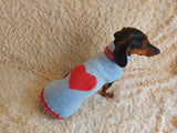 Festive Heart Pet Outfit Heart Jumper Dog Clothes Sweater Valentine's Day,Dog Lover Gift Knitted Sweater. dachshundknit