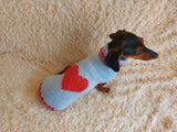 Festive Heart Pet Outfit Heart Jumper Dog Clothes Sweater Valentine's Day,Dog Lover Gift Knitted Sweater. dachshundknit