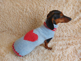 Festive Heart Pet Outfit Heart Jumper Dog Clothes Sweater Valentine's Day,Dog Lover Gift Knitted Sweater. dachshundknit