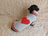 Festive Heart Pet Outfit Heart Jumper Dog Clothes Sweater Valentine's Day,Dog Lover Gift Knitted Sweater. dachshundknit