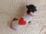 Festive Heart Pet Outfit Heart Jumper Dog Clothes Sweater Valentine's Day,Dog Lover Gift Knitted Sweater. dachshundknit