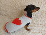 Festive Heart Pet Outfit Heart Jumper Dog Clothes Sweater Valentine's Day,Dog Lover Gift Knitted Sweater. dachshundknit