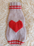 Festive Heart Pet Outfit Heart Jumper Dog Clothes Sweater Valentine's Day,Dog Lover Gift Knitted Sweater. dachshundknit