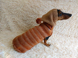 Copy of Warm Wool Stylish Clothes Pet Coat, Dog Hoodie, Dachshund Hooded Sweaters, Clothing for dachshund or small dog with sweater with hoodie dachshundknit