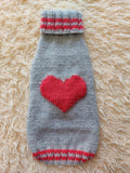 Heart wool sweater for pet, dog sweater for valentine's day, dog valentine's day gift with heart dachshundknit