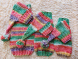 Bright Christmas pet outfit set jumper and hat, christmas outfit for photo shoot,christmas gift for dogs, Santa costume for dog dachshundknit