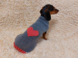 Heart Pet Clothes, Heart Dog Jumper, Gift for Pet Lovers dachshundknit