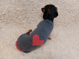 Heart Pet Clothes, Heart Dog Jumper, Gift for Pet Lovers dachshundknit