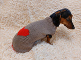 Heart wool sweater for pet, dog sweater for valentine's day, dog valentine's day gift with heart dachshundknit