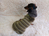 Warm Wool Stylish Clothes Pet Coat, Dog Hoodie, Dachshund Hooded Sweaters, Clothing for dachshund or small dog with sweater with hoodie
