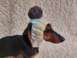 Hat for dog with pompom and holes for the ears