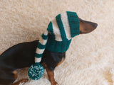 Pet santa hat,christmas dog party hat with a pompom