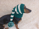 Pet santa hat,christmas dog party hat with a pompom