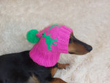 Pet Clothes Dinosaur Hat with Pompom,Dino Animals Hat for Dogs,Halloween Dinosaur Hat for Dachshund Dog