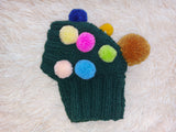 Christmas party pet clothes hat tree,dog hat tree with pompoms,bright outfit for christmas photoshoot for dogs and cats