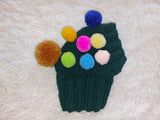 Christmas party pet clothes hat tree,dog hat tree with pompoms,bright outfit for christmas photoshoot for dogs and cats
