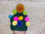 Christmas party pet clothes hat tree,dog hat tree with pompoms,bright outfit for christmas photoshoot for dogs and cats