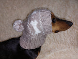 Pet Clothes Boned Hat with Pompom,Bone Dog Hat,Halloween Bonnet Hat for Dachshund Dog