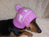 Pet Clothes Boned Hat with Pompom,Bone Dog Hat,Halloween Bonnet Hat for Dachshund Dog