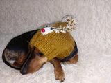 Christmas Party Pet Reindeer Clothes Reindeer Hat Dog Reindeer Hat with Pom Poms Christmas Photo Prop for Pet Reindeer Clothes