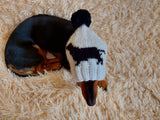 Handmade knitted dachshund hat for dogs, clothes for dogs hat with dachshund, gift for dachshund lover