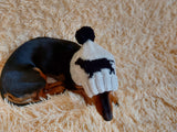 Handmade knitted dachshund hat for dogs, clothes for dogs hat with dachshund, gift for dachshund lover