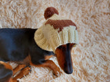 Handmade knitted dachshund hat for dogs, clothes for dogs hat with dachshund, gift for dachshund lover