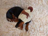 Handmade knitted dachshund hat for dogs, clothes for dogs hat with dachshund, gift for dachshund lover