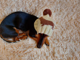 Handmade knitted dachshund hat for dogs, clothes for dogs hat with dachshund, gift for dachshund lover
