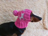 Christmas Reindeer Clothes Pom Pom Hat Dachshund Reindeer Hat Knitted Dog Reindeer Hat Party Photo Prop