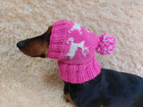 Christmas Reindeer Clothes Pom Pom Hat Dachshund Reindeer Hat Knitted Dog Reindeer Hat Party Photo Prop