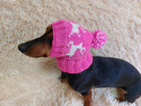 Christmas Reindeer Clothes Pom Pom Hat Dachshund Reindeer Hat Knitted Dog Reindeer Hat Party Photo Prop