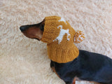 Christmas Reindeer Clothes Pom Pom Hat Dachshund Reindeer Hat Knitted Dog Reindeer Hat Party Photo Prop