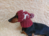 Christmas Reindeer Clothes Pom Pom Hat Dachshund Reindeer Hat Knitted Dog Reindeer Hat Party Photo Prop