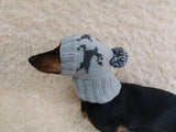 Christmas Reindeer Clothes Pom Pom Hat Dachshund Reindeer Hat Knitted Dog Reindeer Hat Party Photo Prop