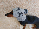 Christmas Reindeer Clothes Pom Pom Hat Dachshund Reindeer Hat Knitted Dog Reindeer Hat Party Photo Prop