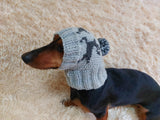 Christmas Reindeer Clothes Pom Pom Hat Dachshund Reindeer Hat Knitted Dog Reindeer Hat Party Photo Prop