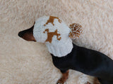 Christmas Reindeer Clothes Pom Pom Hat Dachshund Reindeer Hat Knitted Dog Reindeer Hat Party Photo Prop