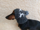 Christmas Reindeer Clothes Pom Pom Hat Dachshund Reindeer Hat Knitted Dog Reindeer Hat Party Photo Prop