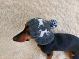 Christmas Reindeer Clothes Pom Pom Hat Dachshund Reindeer Hat Knitted Dog Reindeer Hat Party Photo Prop