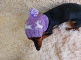 Christmas Reindeer Clothes Pom Pom Hat Dachshund Reindeer Hat Knitted Dog Reindeer Hat Party Photo Prop